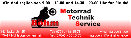 Motorrad MTS Boehm Mühlacker