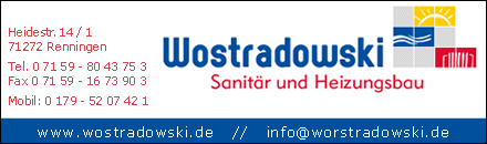 Sanitär und Heizungsbau Herr Wostradowski Renningen