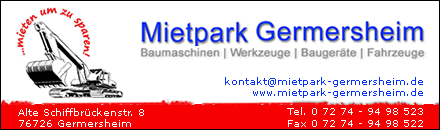 Werkzeuge Baumaschinen Mietpark Germersheim