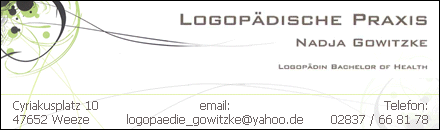 Logopädische Praxis Nadja Gowitzke