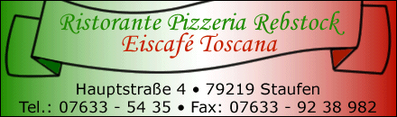 Ristorante Pizzeria Rebstock Eiscafe Toscana Staufen