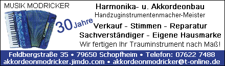Musik Modricker Harmonika- und Akkordeonbau Schopfheim