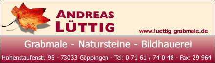 Andreas Lüttig Grabmale, Natursteine