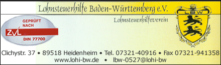 Lohnsteuerhilfe Baden Württemberg E.V. Heidenheim