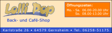 Lolli-Pop Back-Cafe-Shop Gernsheim